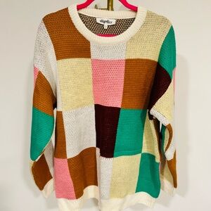 Women's Color Block Sweater - Multicolor